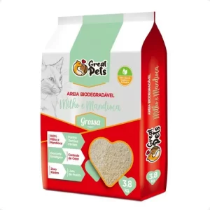 D_NQ_NP_735470-MLU73863323511_012024-O Areia Great Pets Biodegradável Grossa Para Gatos - 3,8 Kg
